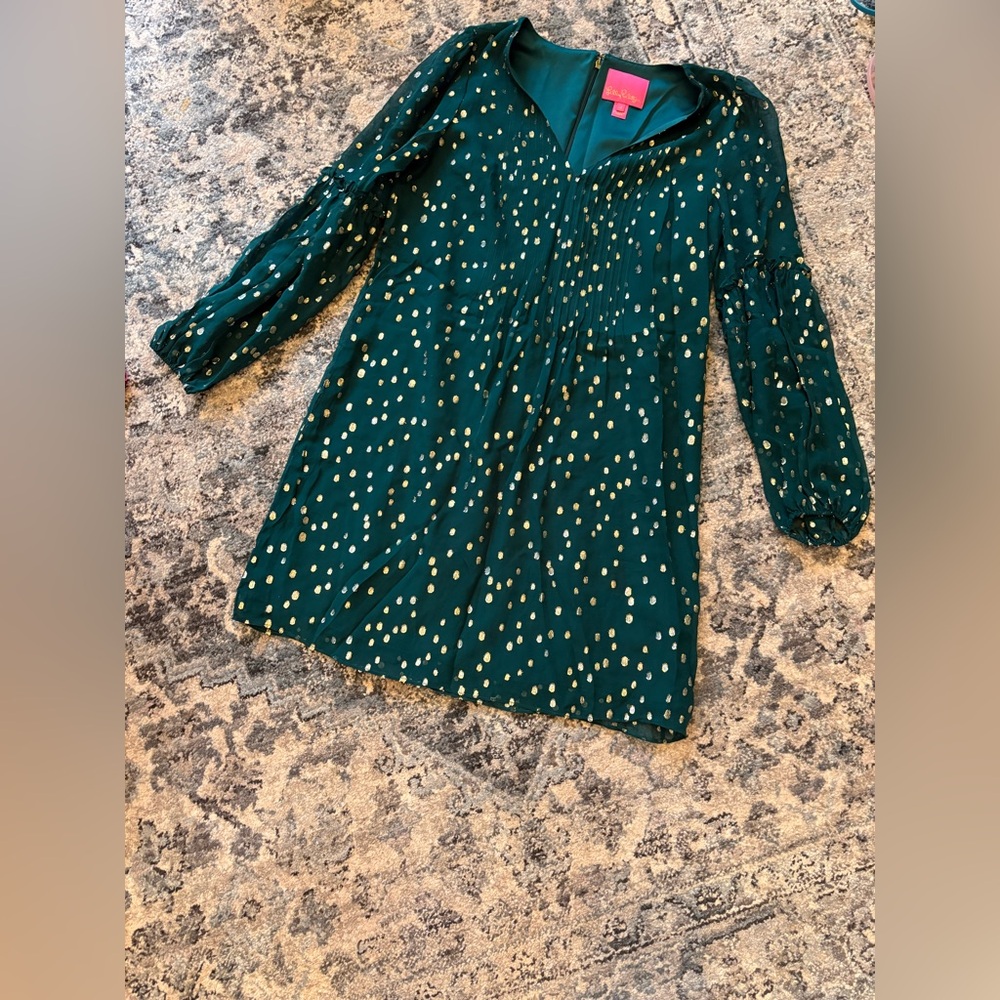 Lilly Pulitzer Green Dot Shift Dress